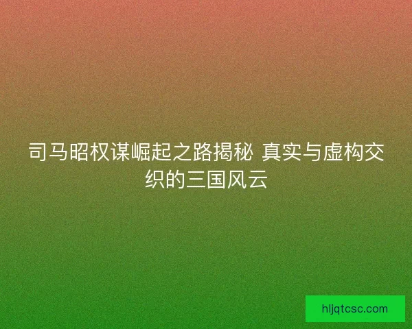 司马昭权谋崛起之路揭秘 真实与虚构交织的三国风云