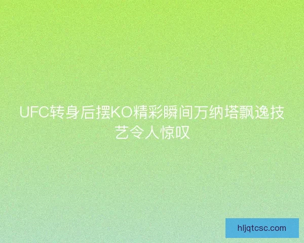 UFC转身后摆KO精彩瞬间万纳塔飘逸技艺令人惊叹